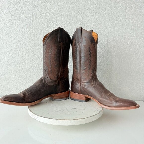 Rod Patrick Mens Cowboy Boots Size 12AAA Brown Goat Leather Western French Toe - Picture 8 of 13